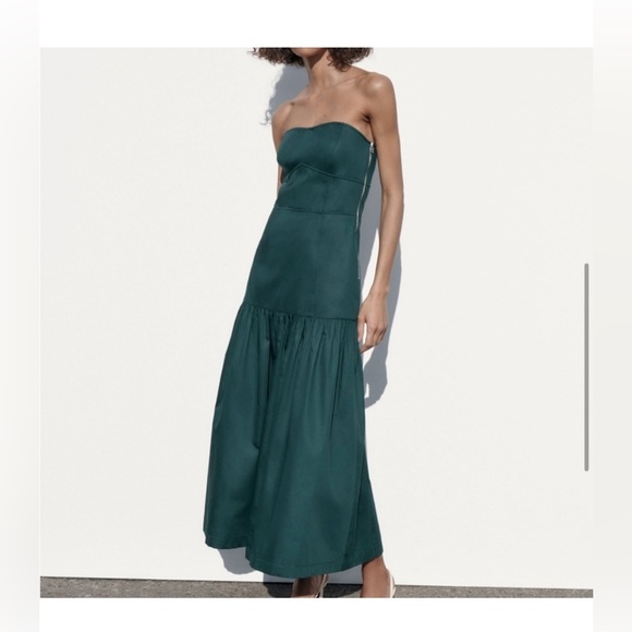 ZARA NWT TOPSTITCHED DRESS - Picture 3 of 8